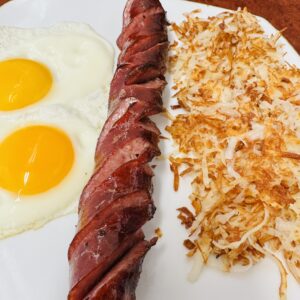 Two Eggs with Smoky Sausage