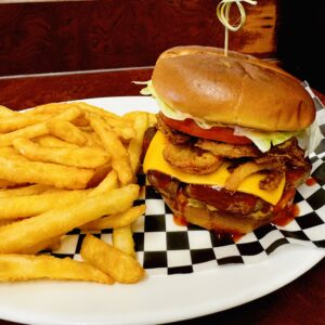 BBQ burger with sweet BBQ sauce