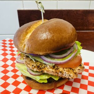 Grilled chicken burger